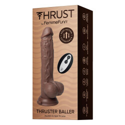 FEMMEFUNN Dildo Thruster Baller mit Vibration &amp; Stossbewegung Braun