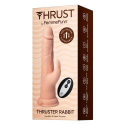 FEMMEFUNN Dildo Thruster Rabbit mit Vibration &amp; Stossbewegung Beige
