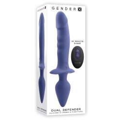 GENDER X Dual Defender vibrierender Doppel-Dildo mit Fernbedienung Purple