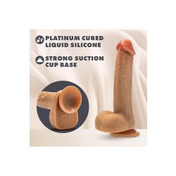 BLUSH Dr. Skin 8.5&quot; Dr. Phillips Dildo mit Stoss-/Rotationsfunktion &amp; Vibration Tan