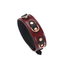 LIEBE SEELE Halsband Wine Red mit Leine aus Leder Weinrot