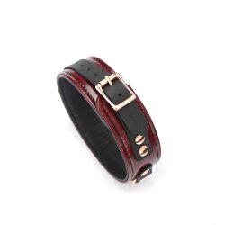 LIEBE SEELE Halsband Wine Red mit Leine aus Leder Weinrot