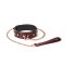 LIEBE SEELE Halsband Wine Red mit Leine aus Leder Weinrot