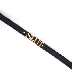 LIEBE SEELE Choker &quot;Slut&quot; Demons Kiss aus Leder Gold/Schwarz