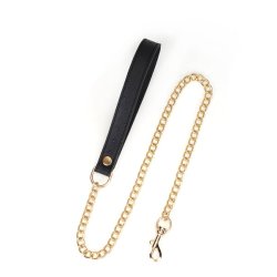 LIEBE SEELE Schmales Halsband Demons Kiss mit Leine aus Leder Schwarz