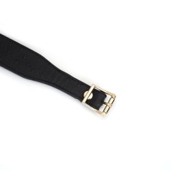 LIEBE SEELE Schmales Halsband Demons Kiss mit Leine aus Leder Schwarz