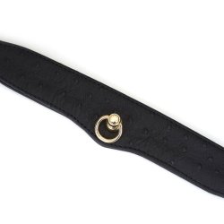 LIEBE SEELE Schmales Halsband Demons Kiss mit Leine aus Leder Schwarz