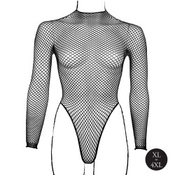 LE D&Eacute;SIR Fishnet Body mit Rollkragen Schwarz