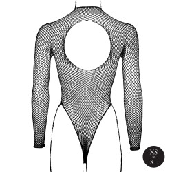 LE D&Eacute;SIR Fishnet Body mit Rollkragen Schwarz