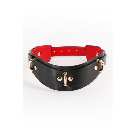 FETISH &amp; FASHION Lilith Halsband One-Size aus PU Schwarz/Rot