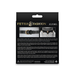 FETISH &amp; FASHION Jezebel Halsband mit Kunstperlen One-Size aus PU Schwarz