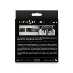 FETISH &amp; FASHION Elvira Halsband mit Kunststein One-Size aus PU Schwarz