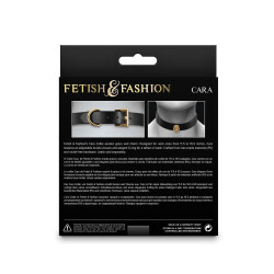 FETISH &amp; FASHION Cara Halsband mit Goldring aus PU-Leder Schwarz
