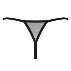 OBSESSIVE Novenes Thong mit offenem Schritt Schwarz/Lila