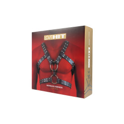 VIRGITE Love Hit Bondage Harness Model 6 aus veganem Leder One Size Schwarz