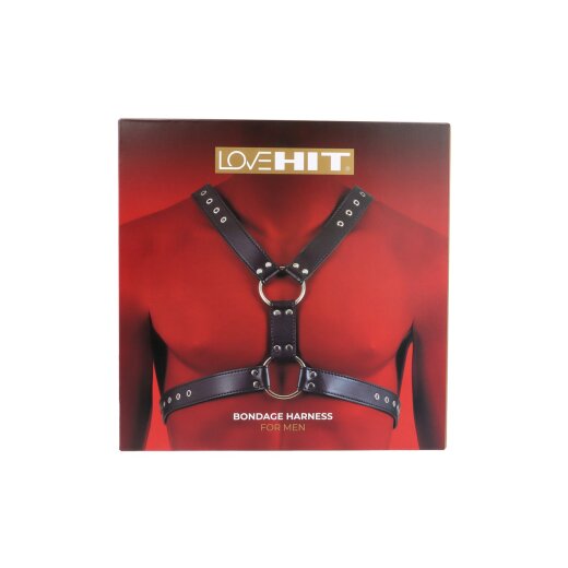 VIRGITE Love Hit Bondage Harness Model 5 aus veganem Leder One Size Schwarz