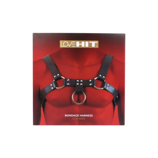 VIRGITE Love Hit Bondage Harness Model 4 aus veganem Leder One Size Schwarz