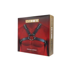 VIRGITE Love Hit Bondage Harness Model 3 aus veganem Leder One Size Schwarz