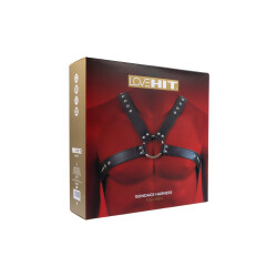 VIRGITE Love Hit Bondage Harness Model 3 aus veganem Leder One Size Schwarz