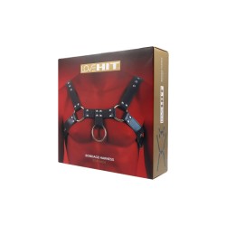 VIRGITE Love Hit Bondage Harness Model 2 aus veganem Leder One Size Schwarz