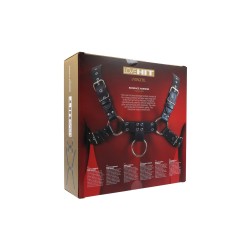 VIRGITE Love Hit Bondage Harness Model 2 aus veganem Leder One Size Schwarz
