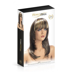 WORLD WIGS Kate Per&uuml;cke mit blonden Str&auml;hnen Lang Braun