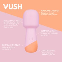 VUSH Peachy Mini Wand Massager Pink