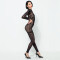 MAISON CATANZARO Cougar Catsuit aus Mesh Schwarz