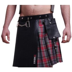 CRDKO Scottish Tartan Pocket Rock Schwarz / Rot