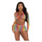 LEG AVENUE Rainbow Netz Dessous-Set 3-teilig One Size