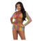 LEG AVENUE Rainbow Netz Dessous-Set 3-teilig One Size