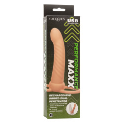 CALEXOTICS Performance Maxx Rechargeable Ribbed Dual Petrator 15,25 cm Skin