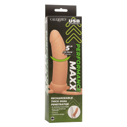 CALEXOTICS Performance Maxx Rechargeable Thick Dual Penetrator mit Vibration 14 cm Skin