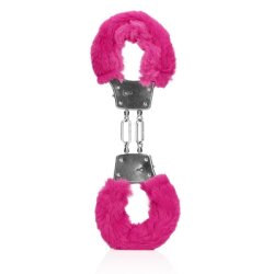 OUCH Furry Metal Hand Cuffs Pink