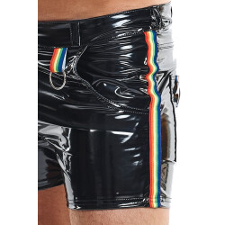 REGNES FETISH PLANET Pride Edition PVC Shorts Schwarz