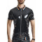 REGNES FETISH PLANET Pride Edition PVC Polo-Shirt mit Reissverschluss Schwarz