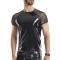 REGNES FETISH PLANET Pride Edition PVC T-Shirt mit Mesh-&Auml;rmeln Schwarz