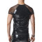 REGNES FETISH PLANET Pride Edition PVC T-Shirt mit Mesh-&Auml;rmeln Schwarz