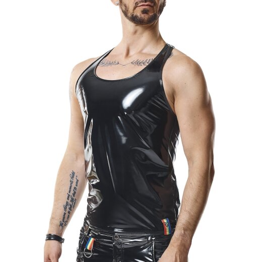 REGNES FETISH PLANET Pride Edition PVC Tank Top Schwarz