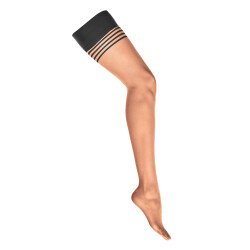 KOTEK Hold Ups H032 mit Gummiband aus Silikon Beige/Schwarz