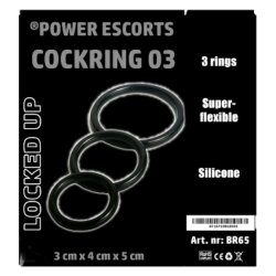 POWER ESCORTS Cockring 03 Set aus Silikon Schwarz