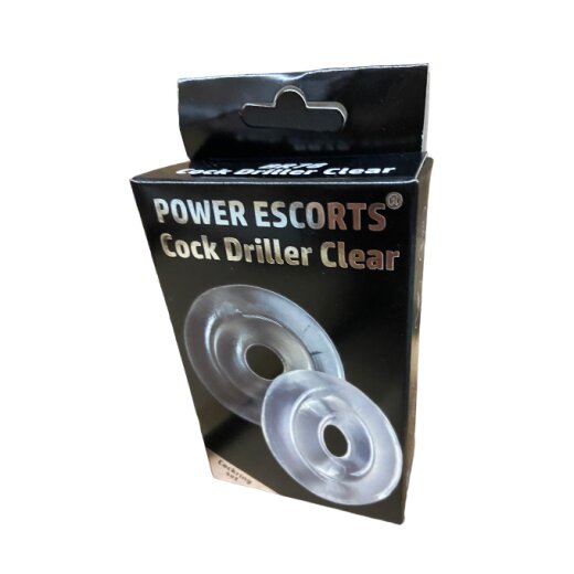 POWER ESCORTS Driller Cockring 2er-Set aus TPR Clear