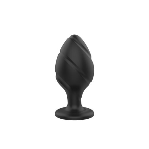 POWER ESCORTS Screw Anal-Plug aus Silikon Medium Schwarz