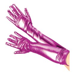 KINKY PLEASURE Wetlook-Handschuhe Lang Violett