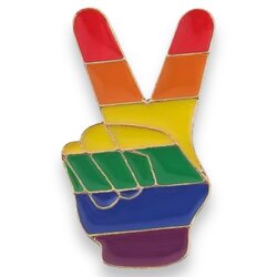 KINKY PLEASURE Pride Pin Peace Hand