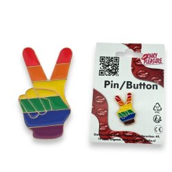 KINKY PLEASURE Pride Pin Peace Hand