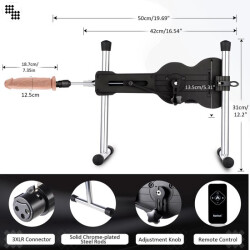 HISMITH Auxfun Ukelele Sex Machine mit Fernbedienung Schwarz