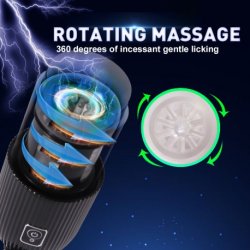 HISMITH KlickLok Rotating Masturbation Cup für Premium Sex Machine Schwarz