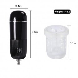 HISMITH KlickLok Rotating Masturbation Cup für Premium Sex Machine Schwarz