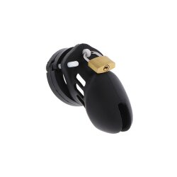 HIDDEN DESIRE Extreme Chastity Cock Cage Silicone Short Schwarz